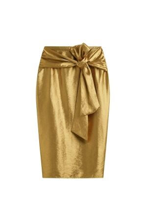 Josh V JAIME fitted metallic midi skirt 999 dark gold