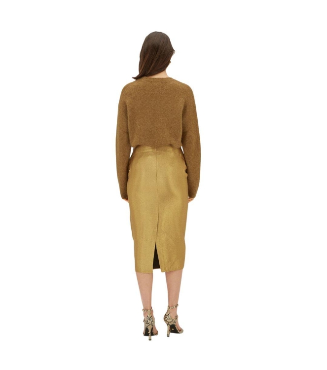 Josh V JAIME fitted metallic midi skirt 999 dark gold