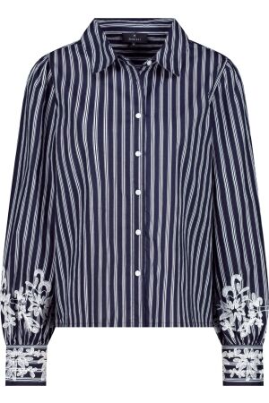 Monari Bluse 757 Marine gemustert