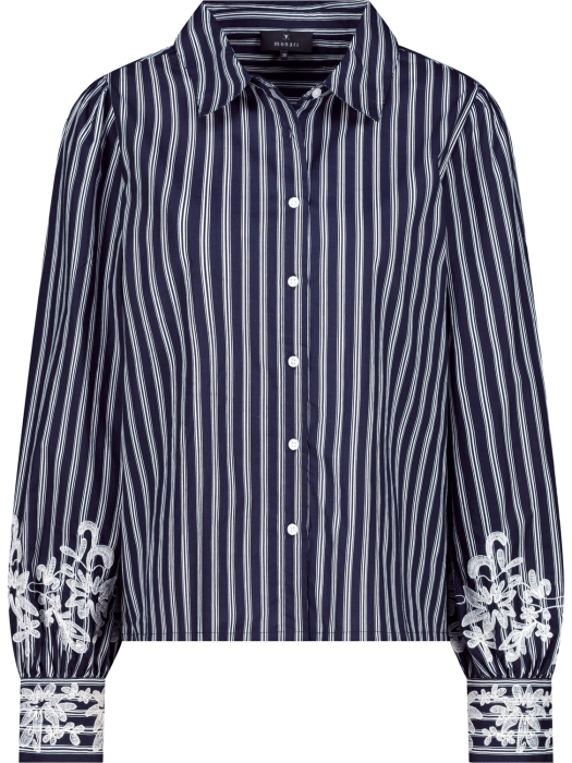 Monari Bluse 757 Marine gemustert
