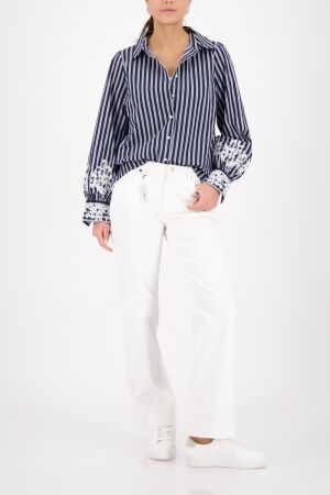 Monari Bluse 757 Marine gemustert