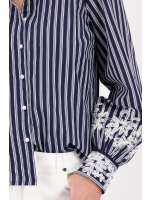 Monari Bluse 757 Marine gemustert