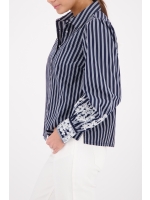 Monari Bluse 757 Marine gemustert