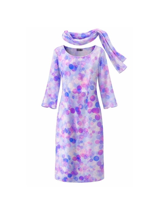 Moq Jurk 205 Multi-l.blauw