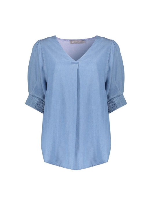 Geisha Top lyocell denim 827 Mid blue denim