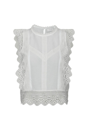 Neo Noir Samia Lace Top White