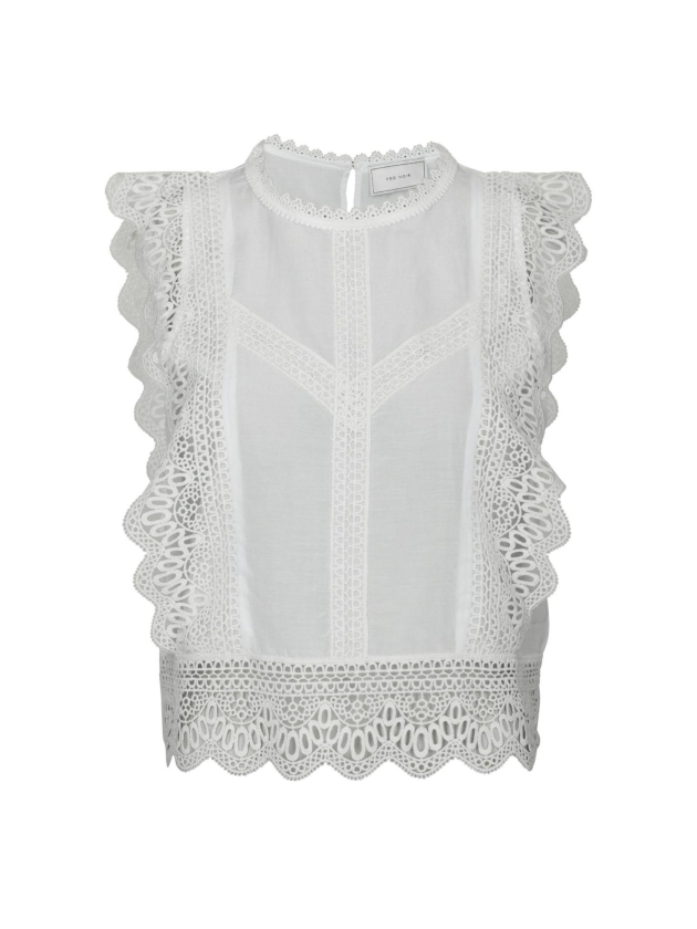 Neo Noir Samia Lace Top White