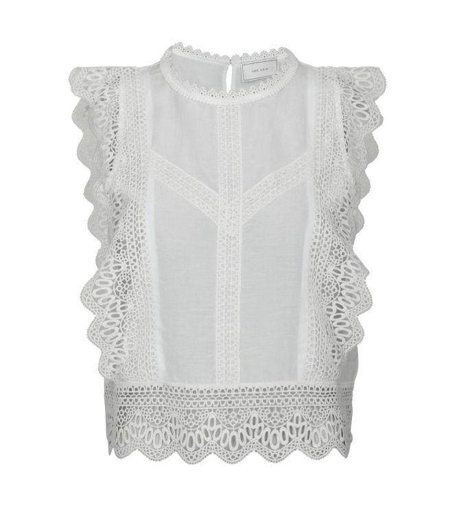 Neo Noir Samia Lace Top White