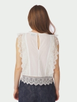 Neo Noir Samia Lace Top White