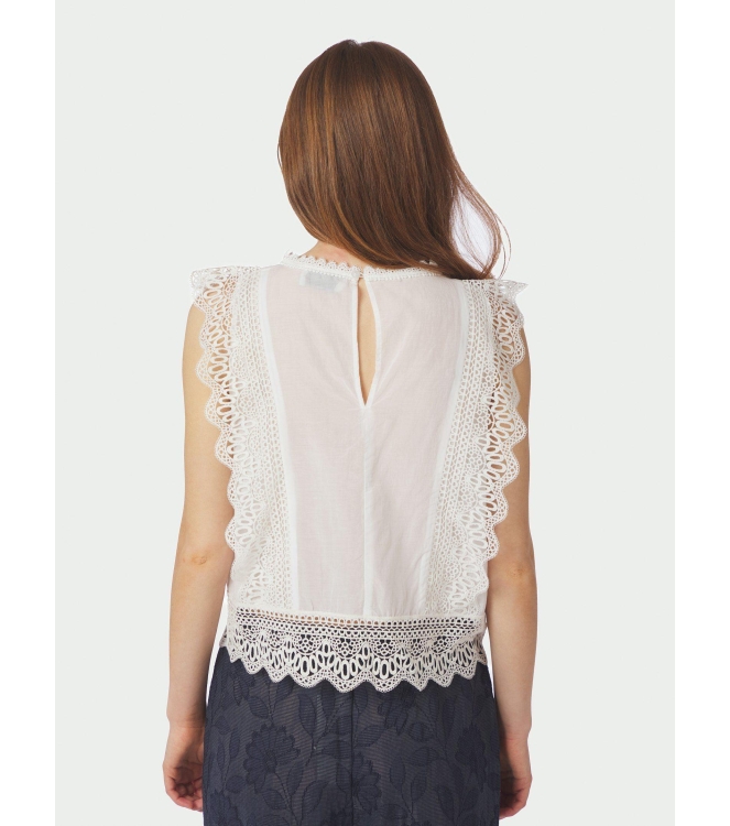 Neo Noir Samia Lace Top White