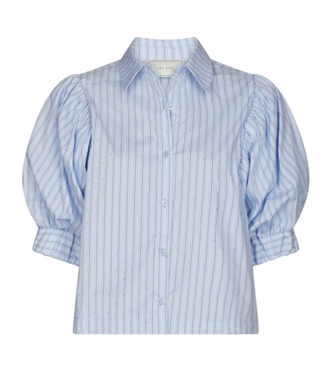 Neo Noir Etta Stripe Stone Shirt Light Blue