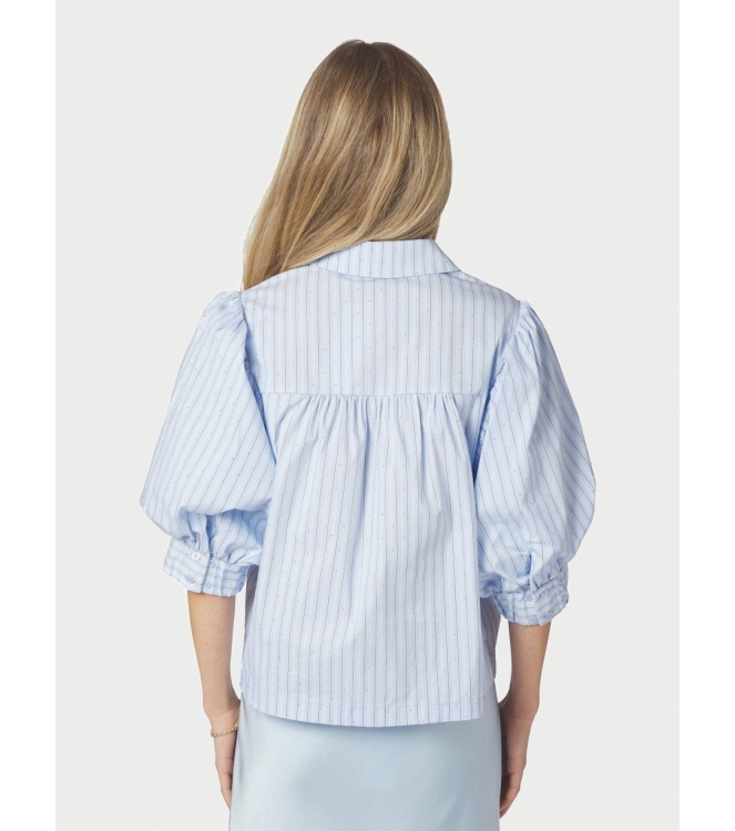 Neo Noir Etta Stripe Stone Shirt Light Blue