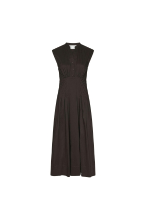 Neo Noir Irena Poplin Dress Chocolate Brown