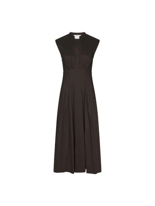 Neo Noir Irena Poplin Dress Chocolate Brown