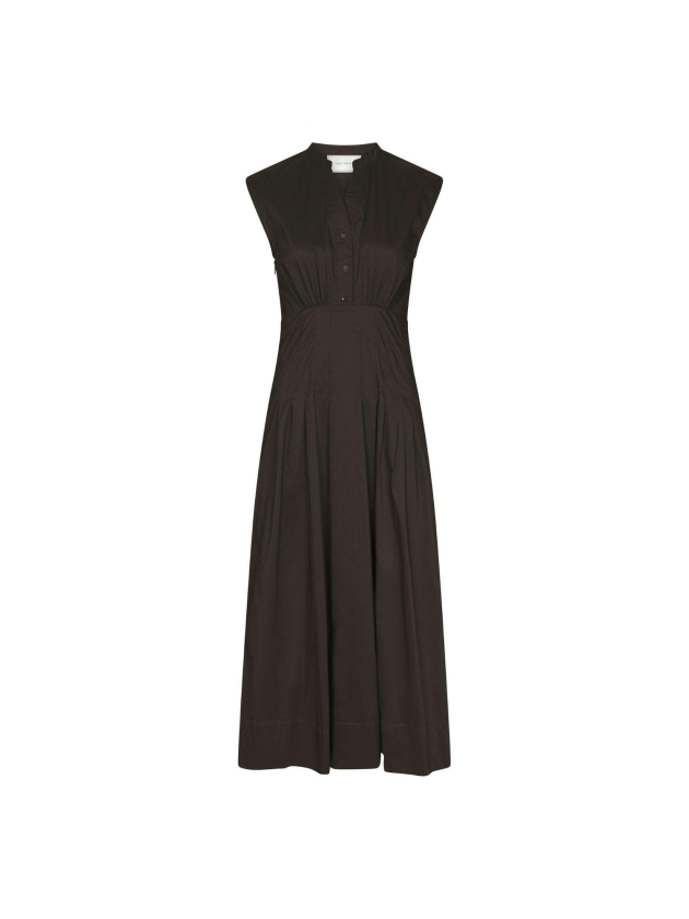 Neo Noir Irena Poplin Dress Chocolate Brown