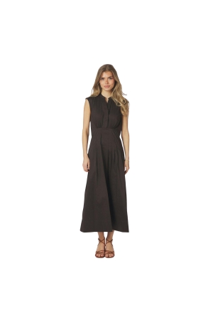 Neo Noir Irena Poplin Dress Chocolate Brown