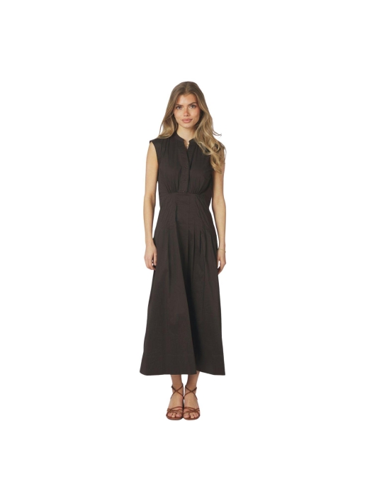 Neo Noir Irena Poplin Dress Chocolate Brown