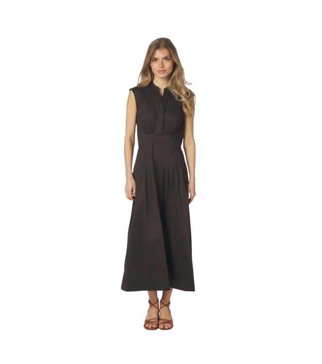 Neo Noir Irena Poplin Dress Chocolate Brown