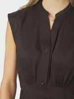 Neo Noir Irena Poplin Dress Chocolate Brown