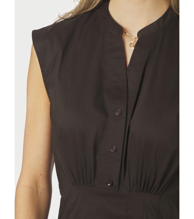 Neo Noir Irena Poplin Dress Chocolate Brown