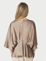 Neo Noir Rivina Heavy Sateen Blouse Dark Taupe