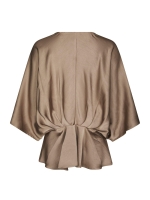 Neo Noir Rivina Heavy Sateen Blouse Dark Taupe