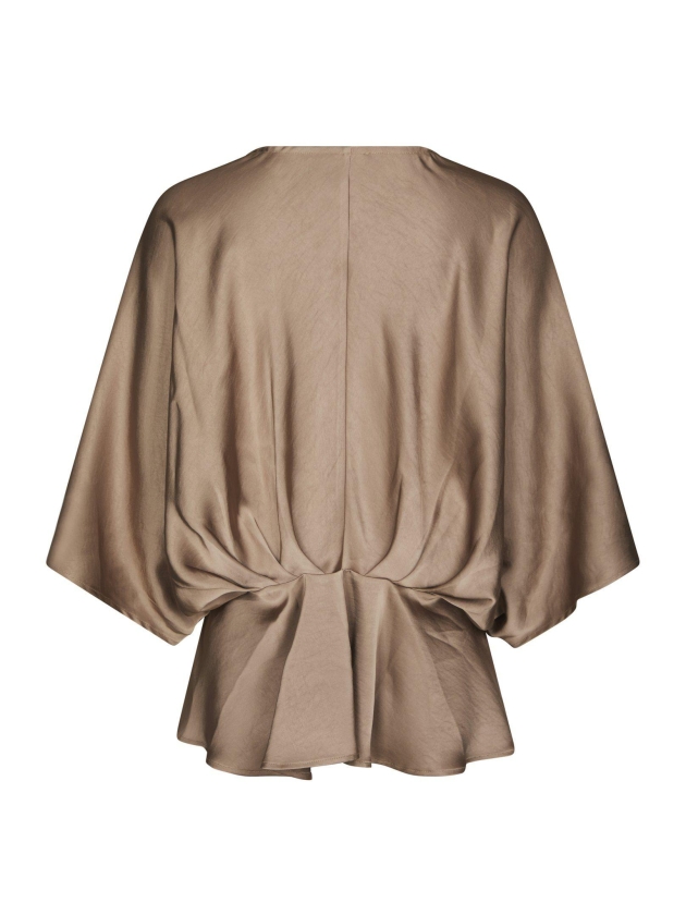 Neo Noir Rivina Heavy Sateen Blouse Dark Taupe