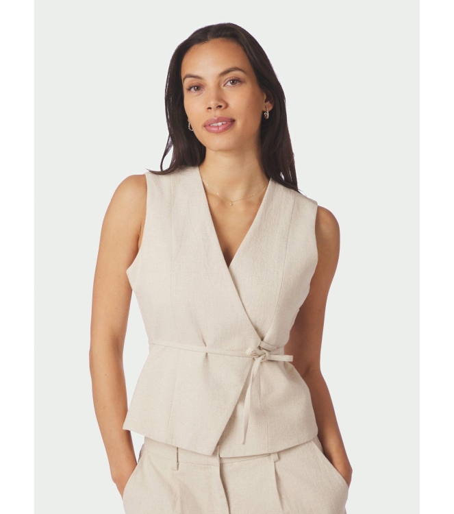 Neo Noir Samara Ramie Waistcoat Natural