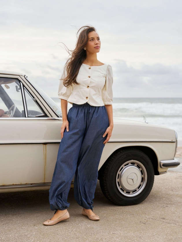 Neo Noir Roxane Balloon Denim Pants Blue