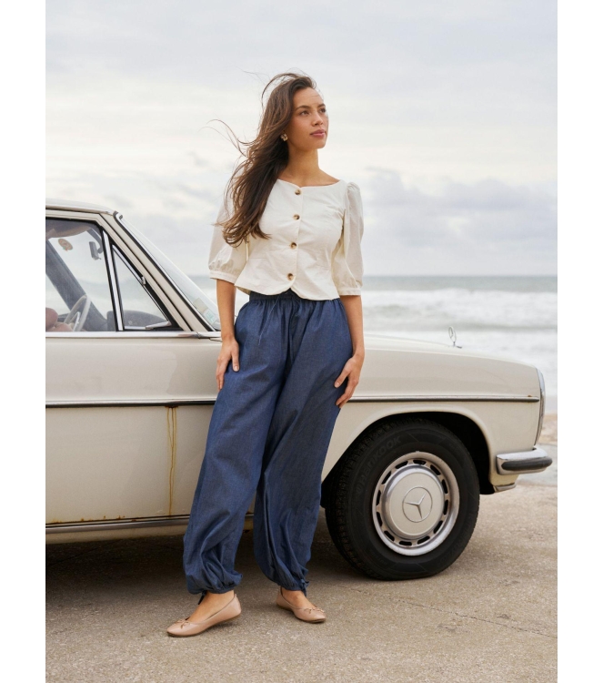 Neo Noir Roxane Balloon Denim Pants Blue