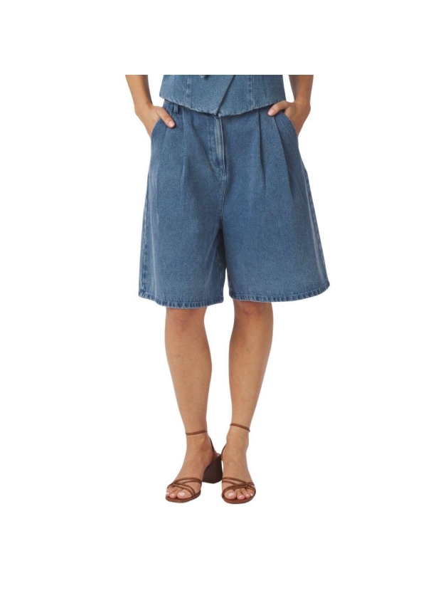 Neo Noir Rosel Denim Shorts Blue