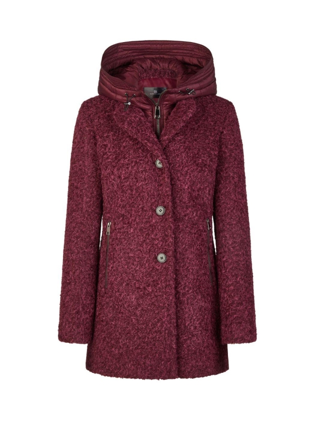 Lebek Jacke (Wolle) mit Kapuze 490 Purple