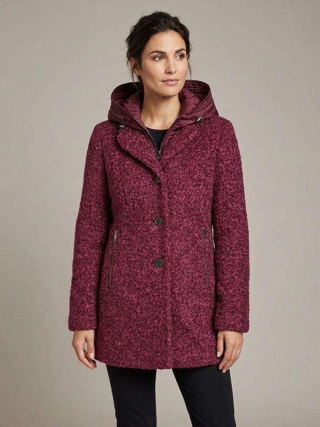 Lebek Jacke (Wolle) mit Kapuze 490 Purple