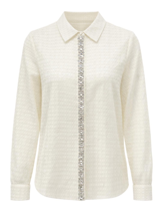 Tramontana Blouse Strass Placket 001350 Snow