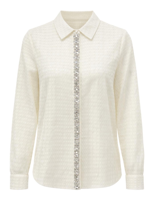 Tramontana Blouse Strass Placket 001350 Snow