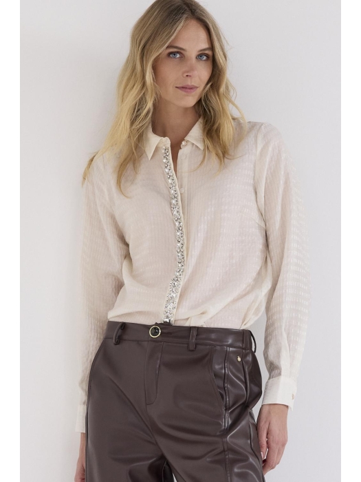 Tramontana Blouse Strass Placket 001350 Snow