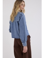 Tramontana Denim Blouse Bow Detail 000050 Mid blue denim