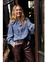 Tramontana Denim Blouse Bow Detail 000050 Mid blue denim
