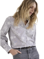 Tramontana Embroidered Blouse Rhinestones 002650 Chocolate