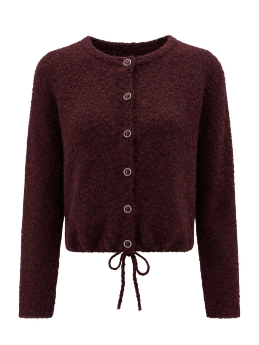 Tramontana Puff-Sleeve Cardigan 004580 Pomegranate
