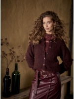 Tramontana Puff-Sleeve Cardigan 004580 Pomegranate