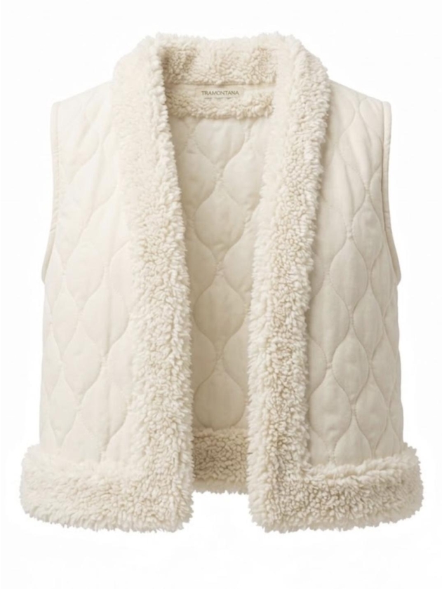 Tramontana Faux Fur Detailed Vest 001350 Snow
