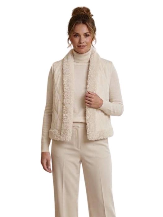 Tramontana Faux Fur Detailed Vest 001350 Snow