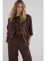 Tramontana Elasticated Short-Sleeve Jacket 002650 Chocolate