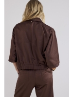 Tramontana Elasticated Short-Sleeve Jacket 002650 Chocolate