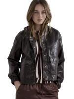 Tramontana Cracked PU Jacket 002650 Chocolate