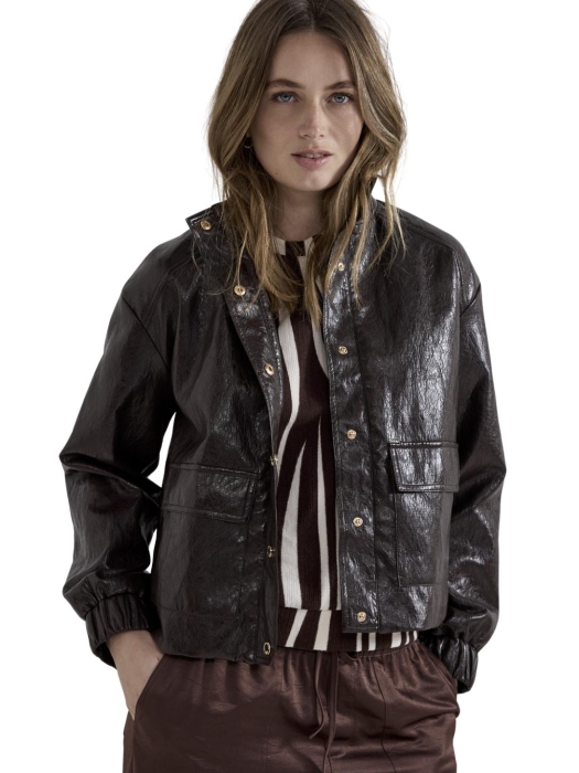 Tramontana Cracked PU Jacket 002650 Chocolate