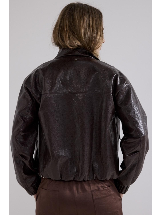 Tramontana Cracked PU Jacket 002650 Chocolate