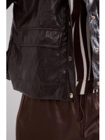 Tramontana Cracked PU Jacket 002650 Chocolate