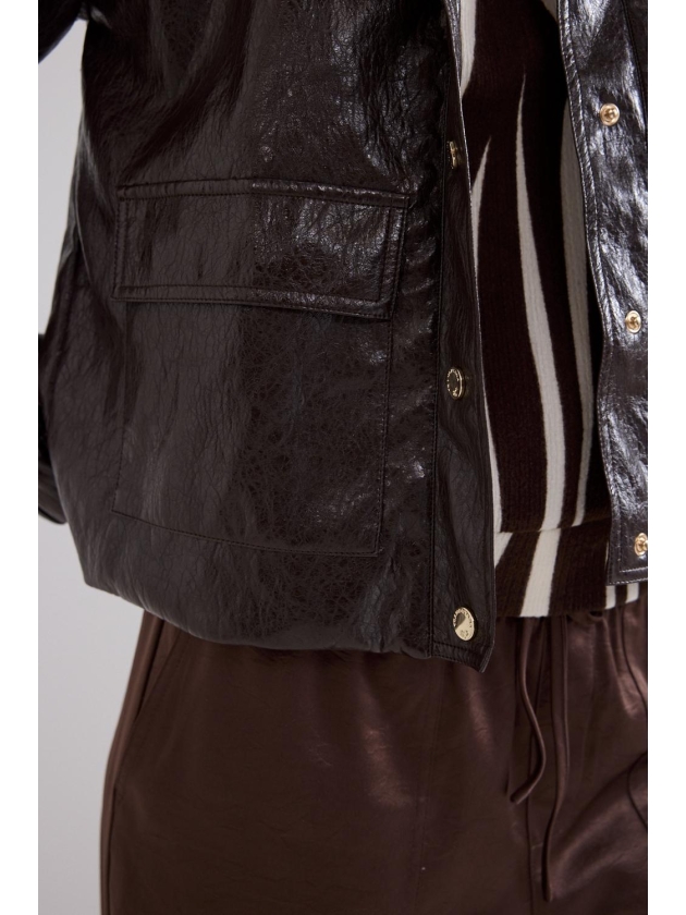 Tramontana Cracked PU Jacket 002650 Chocolate
